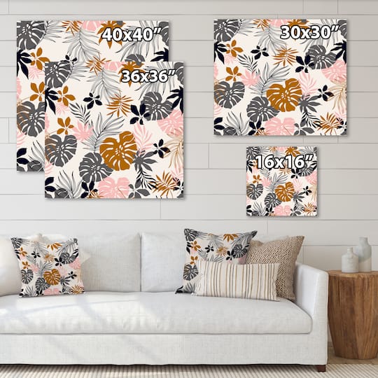 Designart - Tropical Naturepalm Monstera Leaves In Silhouette
